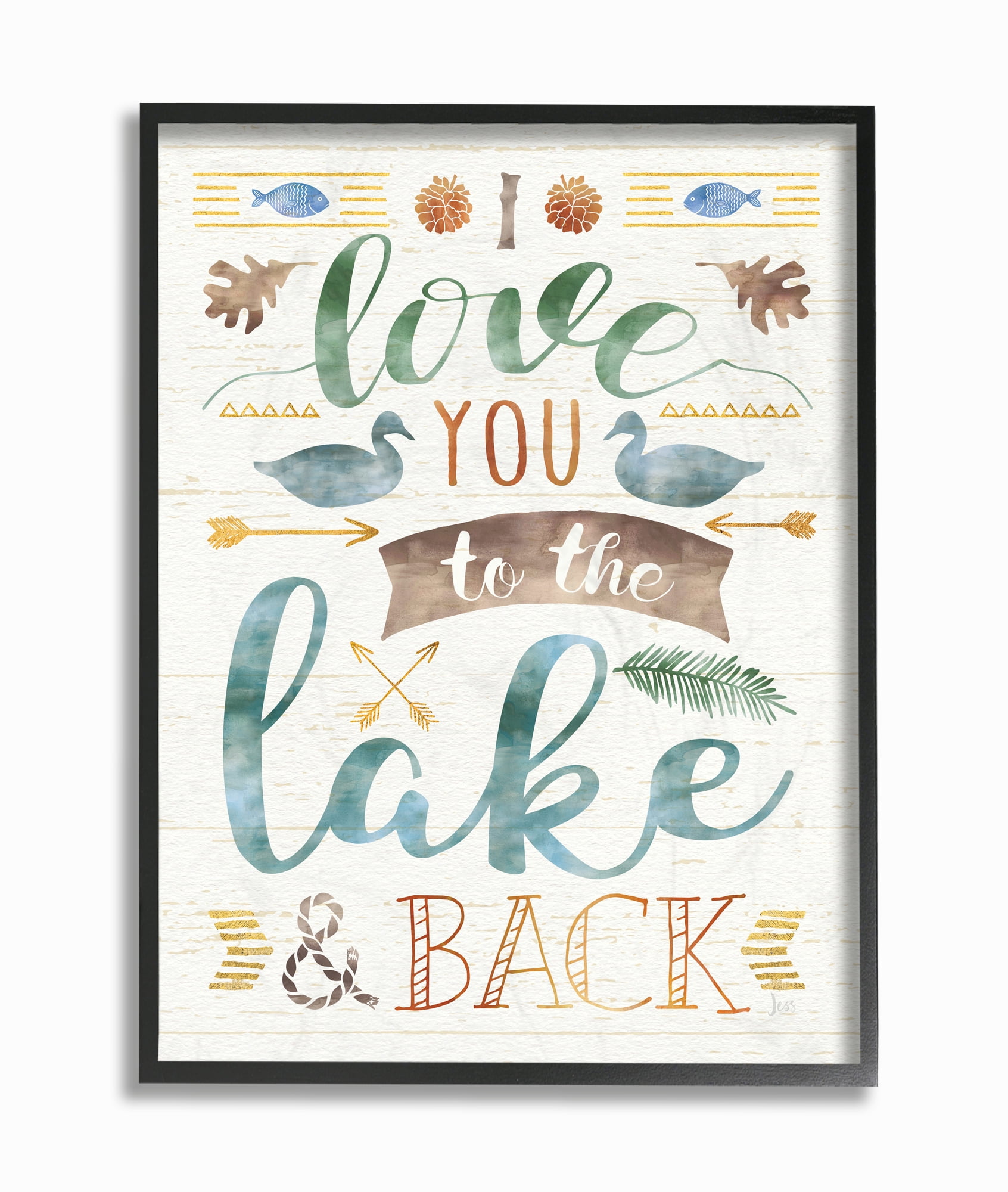 Stupell IndustriesI Love You To The Lake and BackFramed Wall Art by Jess Aiken