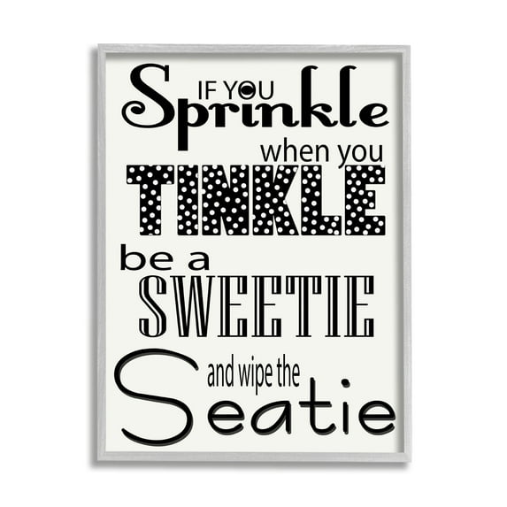 Stupell IndustriesIf You Sprinkle When You Tinkle B&W Bath Art Framed Wall Art by Regina Nouvel