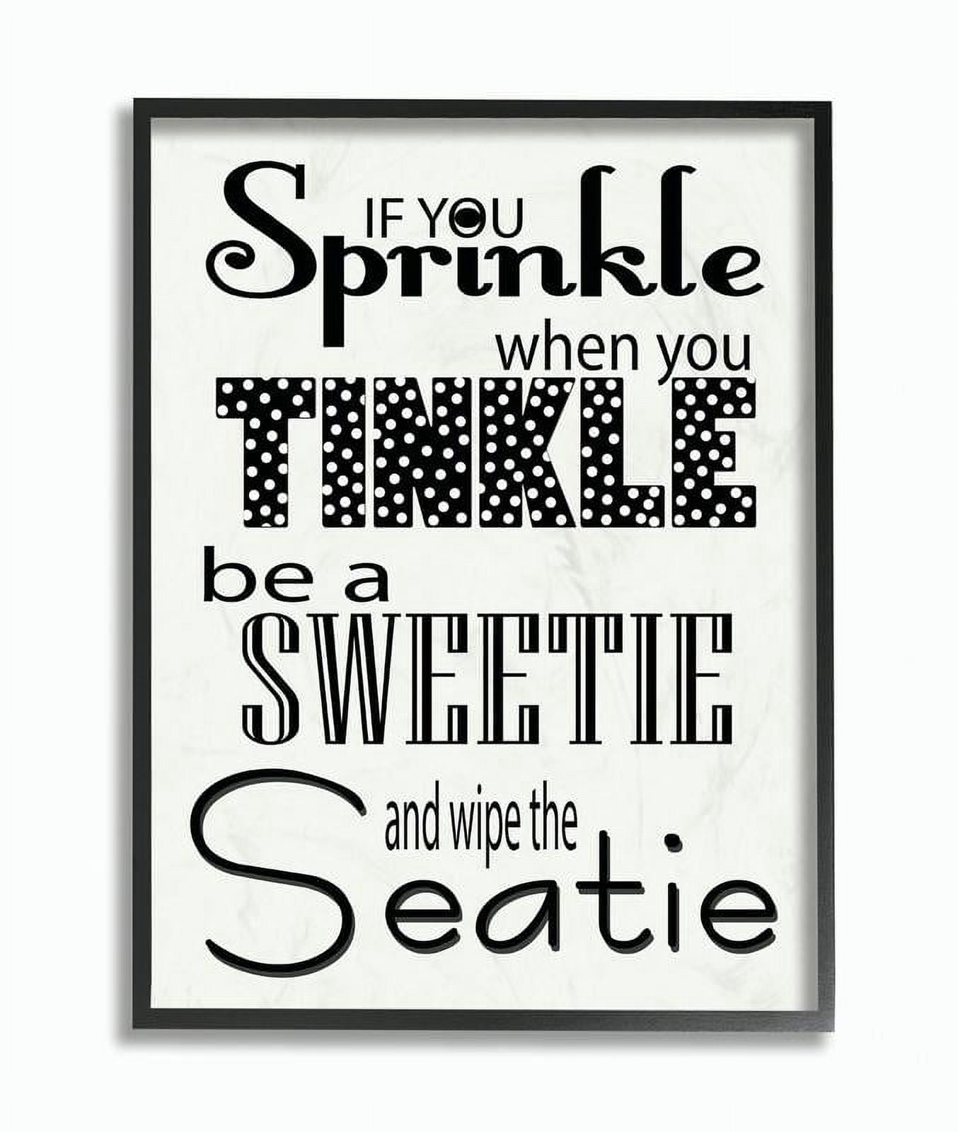 Stupell IndustriesIf You Sprinkle When You Tinkle B&W Bath Art Framed Wall Art by Regina Nouvel