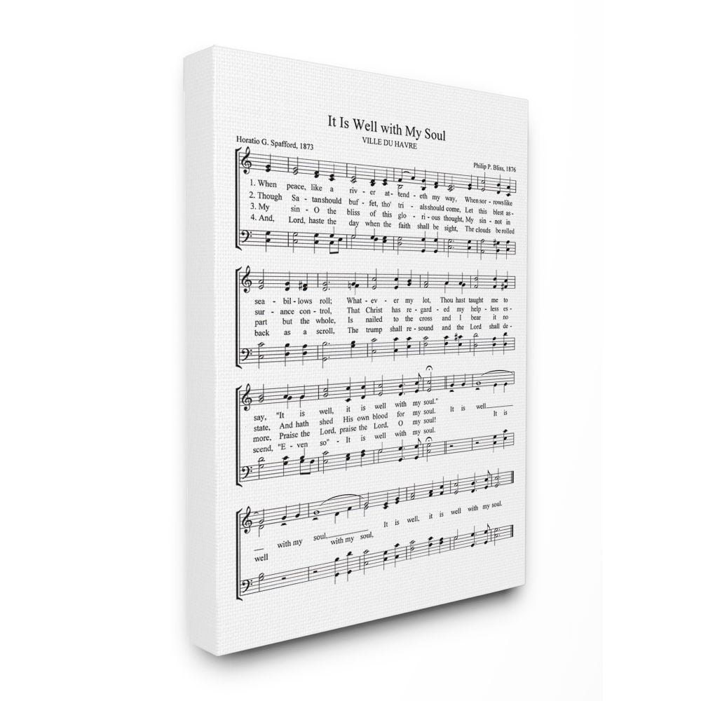 Stupell IndustriesIt is Well With My Soul Vintage Sheet MusicCanvas Wall Art by Lettered and Lined