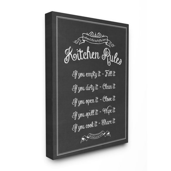 Stupell IndustriesKitchen Rules Chalkboard Vintage SignCanvas Wall Art by Lettered and Lined