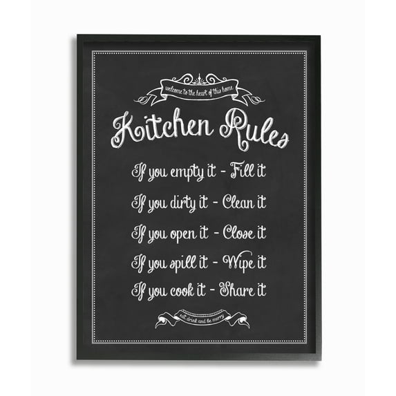 Stupell IndustriesKitchen Rules Chalkboard Vintage SignFramed Wall Art by Lettered and Lined