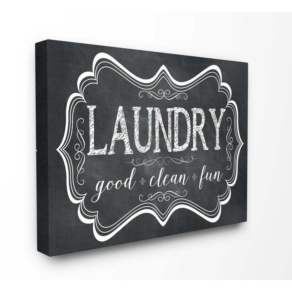 Stupell IndustriesLaundry Good Clean Fun Chalk LookCanvas Wall Art by Susan Newberry Designs
