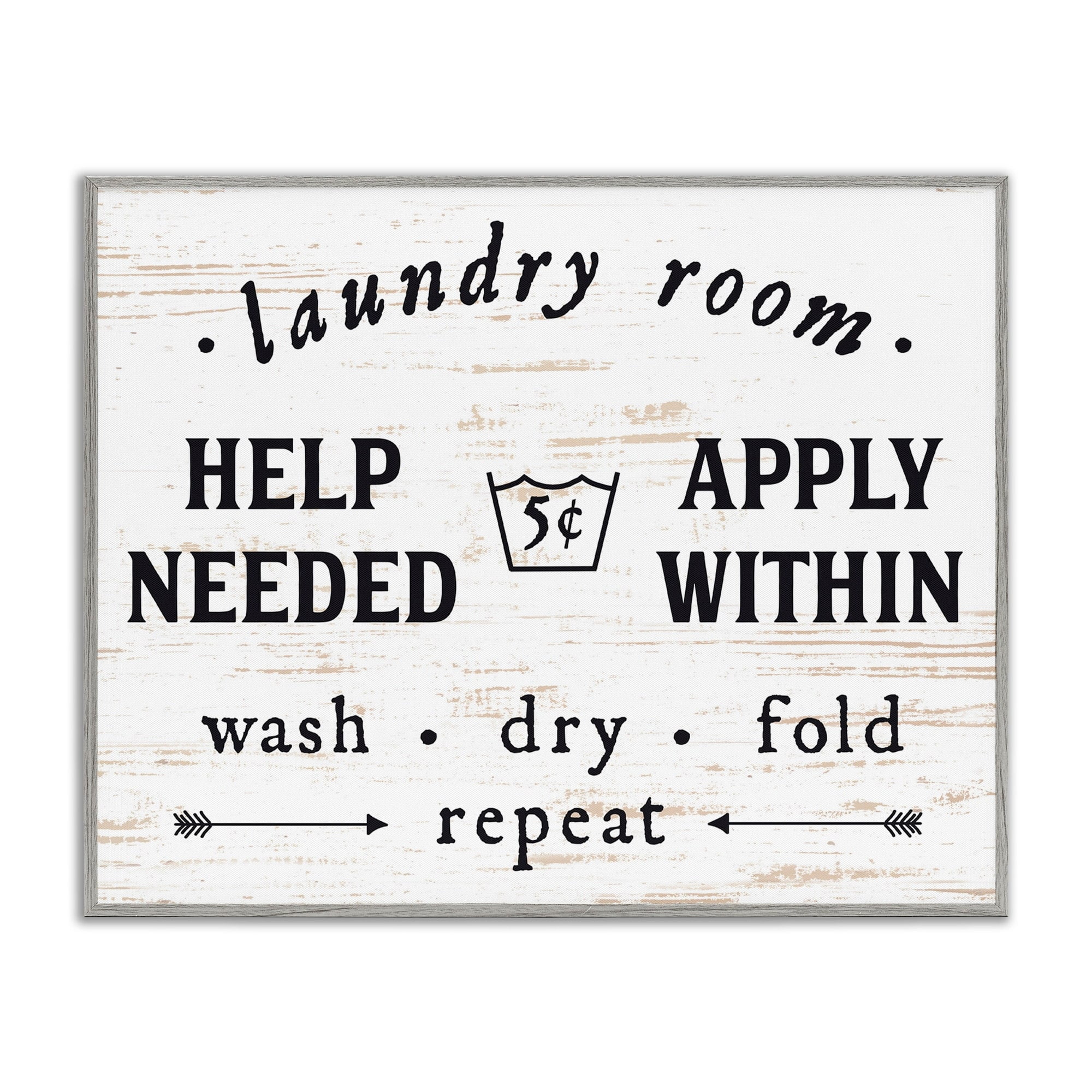 Stupell IndustriesLaundry Room Help Needed Apply WithinFramed Wall Art by Lettered and Lined