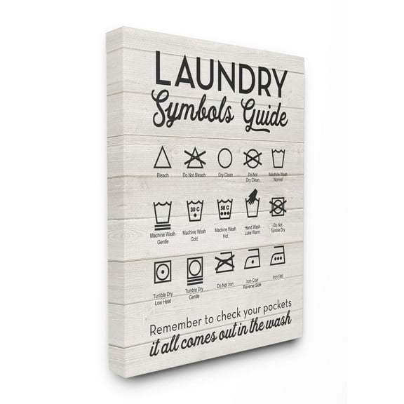 Stupell IndustriesLaundry Symbols Guide Typography Canvas Wall Art by Lettered and Lined