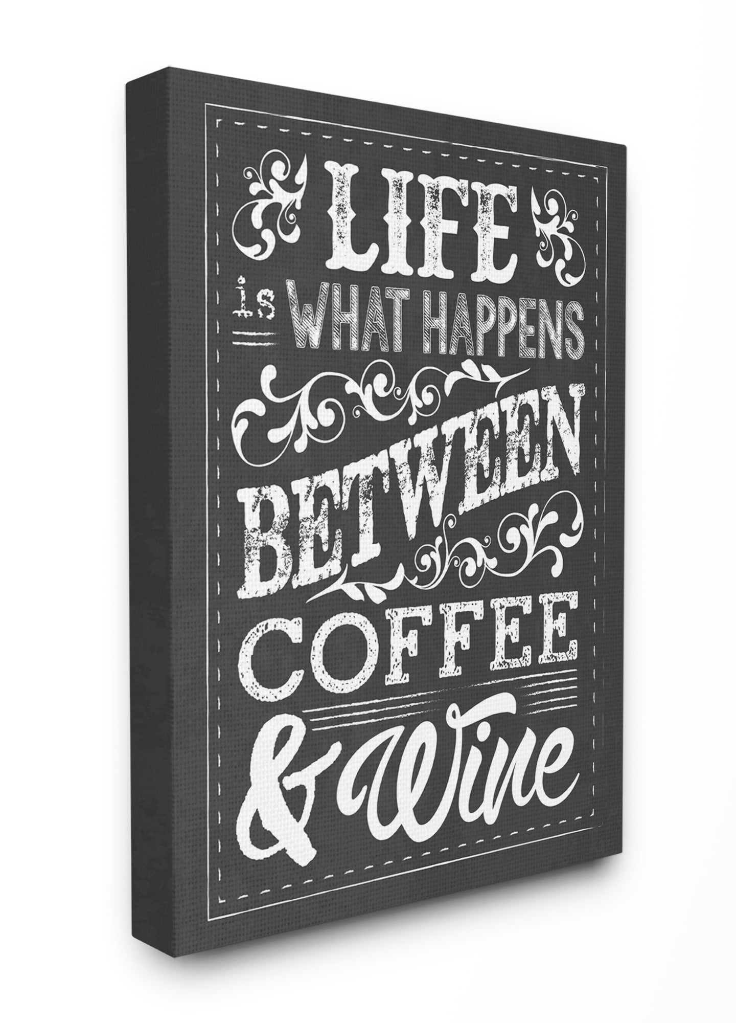 Stupell IndustriesLife, Between Coffee and Wine ChalkCanvas Wall Art by Melody Hogan