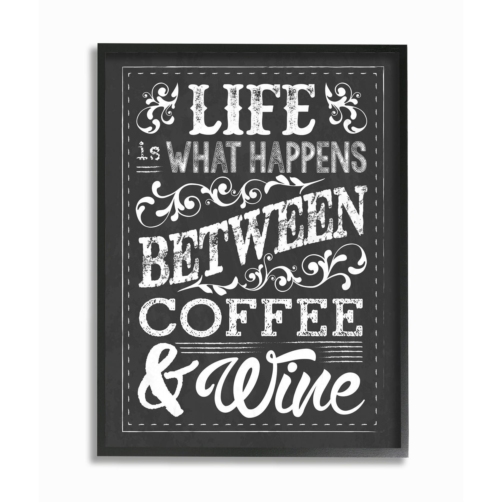 Stupell IndustriesLife, Between Coffee and Wine ChalkFramed Wall Art by Melody Hogan