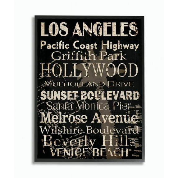 Stupell IndustriesLos Angeles Landmark Typography Framed Wall Art by Gplicensing