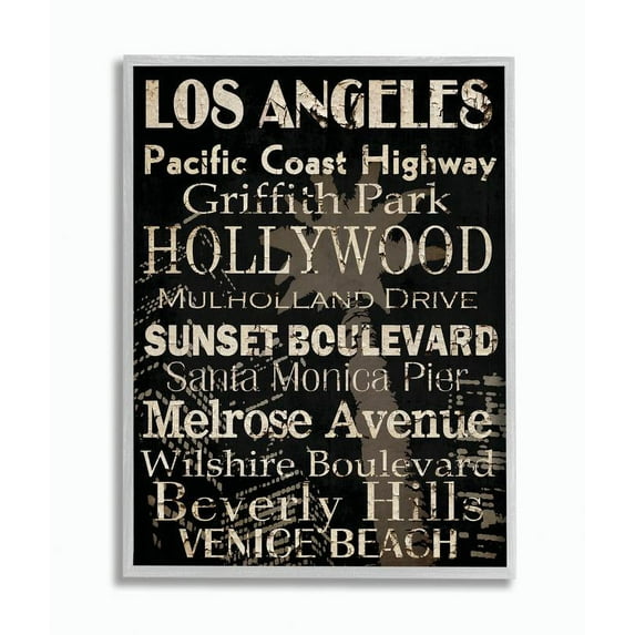 Stupell IndustriesLos Angeles Landmark Typography Framed Wall Art by Gplicensing