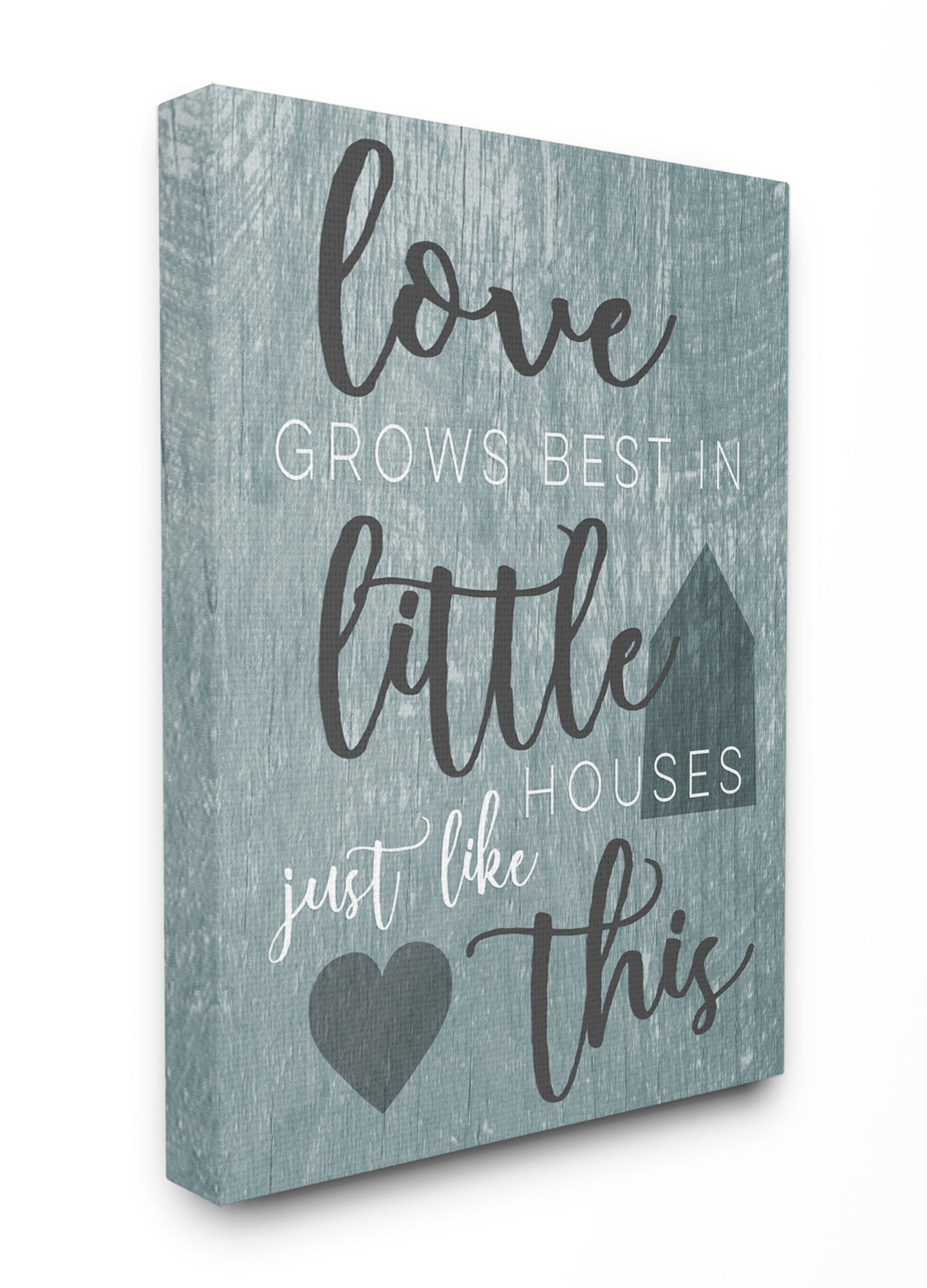 Stupell IndustriesLove Grows Best In Little Houses Grey IllustrationCanvas Wall Art by Daphne Polselli