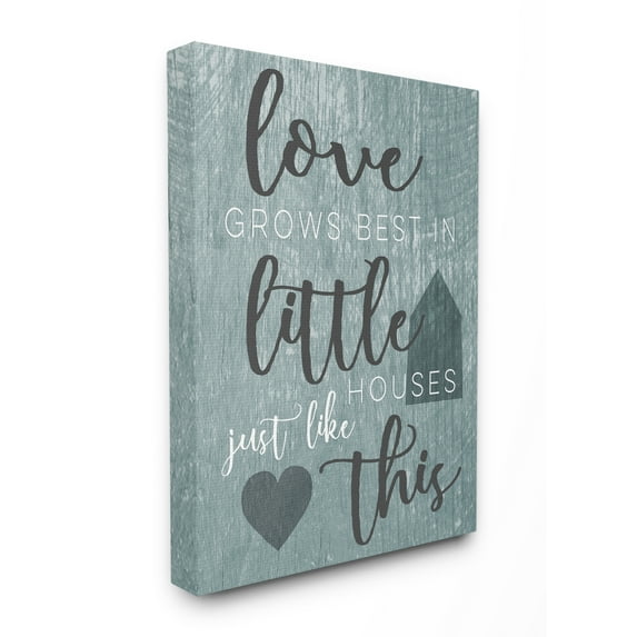 Stupell IndustriesLove Grows Best In Little Houses Grey IllustrationCanvas Wall Art by Daphne Polselli