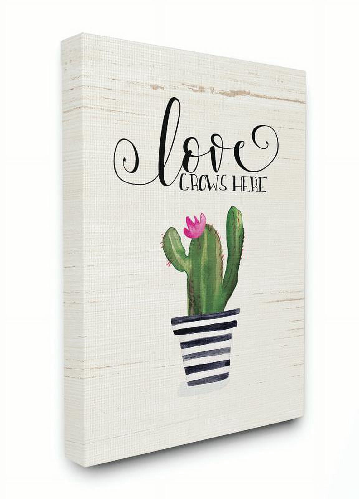 Stupell IndustriesLove Grows Here CactusCanvas Wall Art by Jo Moulton
