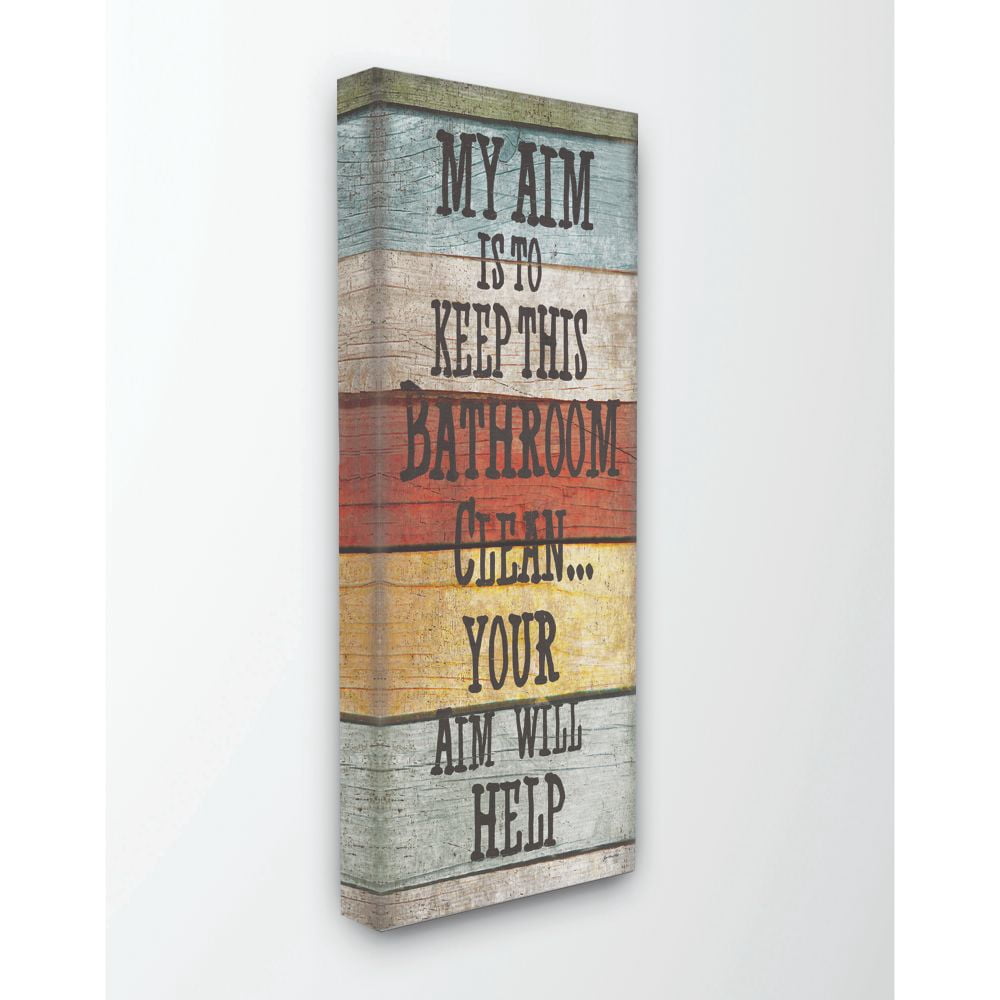 Stupell IndustriesMy Aim Is To Keep This Room Clean ' Bathroom Canvas Wall Art by Jo Moulton