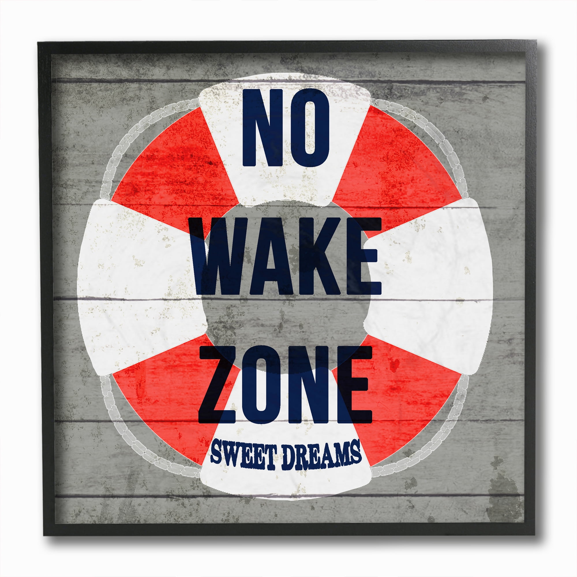 Stupell IndustriesNo Wake Zone Life RaftFramed Wall Art by Daphne Polselli