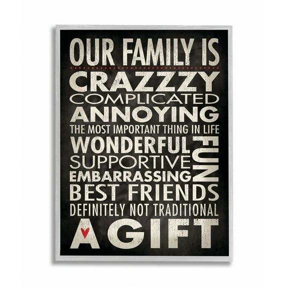 Stupell IndustriesOur Family is Crazzzy Framed Giclee Texturized ArtFramed Wall Art by Stephanie Workman Marrott