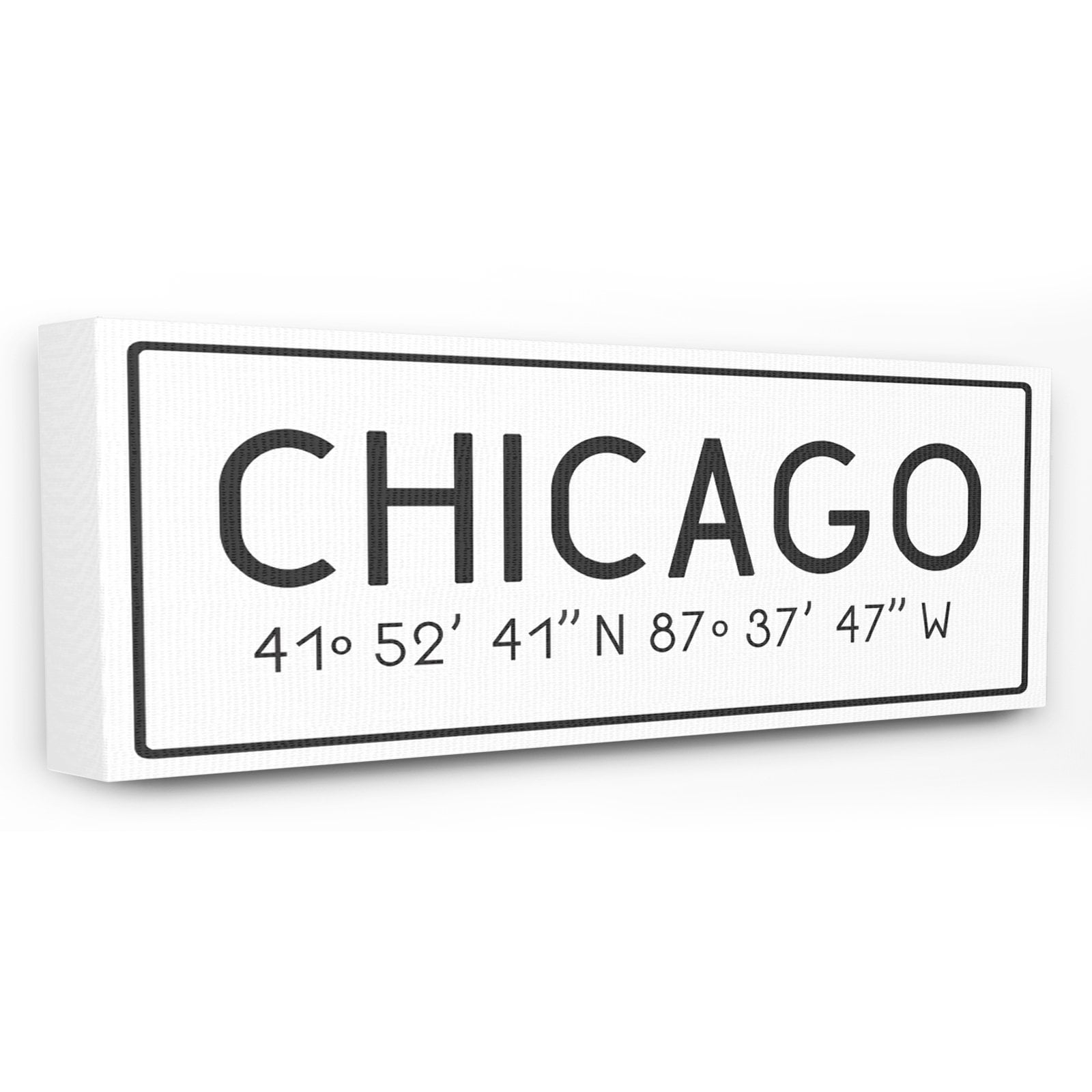 Stupell IndustriesPlate City Coordinates ChicagoCanvas Wall Art by Daphne Polselli