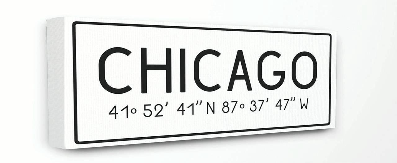 Stupell IndustriesPlate City Coordinates ChicagoCanvas Wall Art by Daphne Polselli