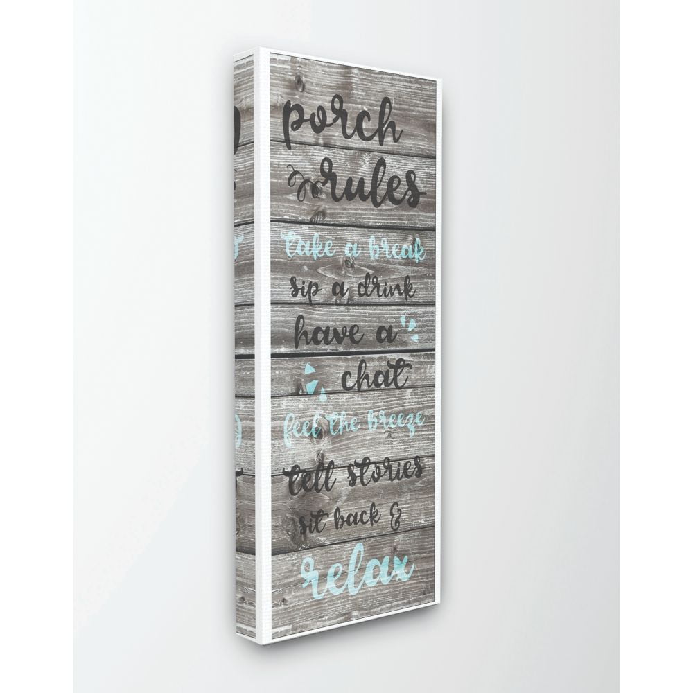 Stupell IndustriesPorch Rules Rustic Blue Sit Back and RelaxCanvas Wall Art by Daphne Polselli