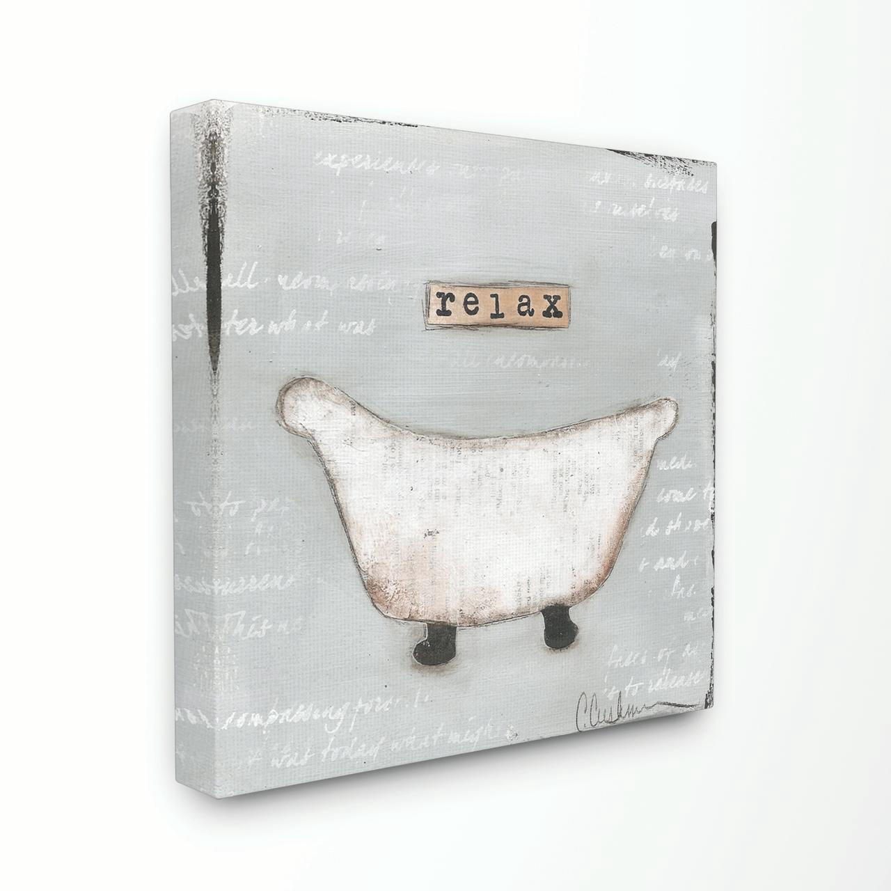Stupell IndustriesRelax Bathtub Pastels BathCanvas Wall Art by Cassandra Cushman