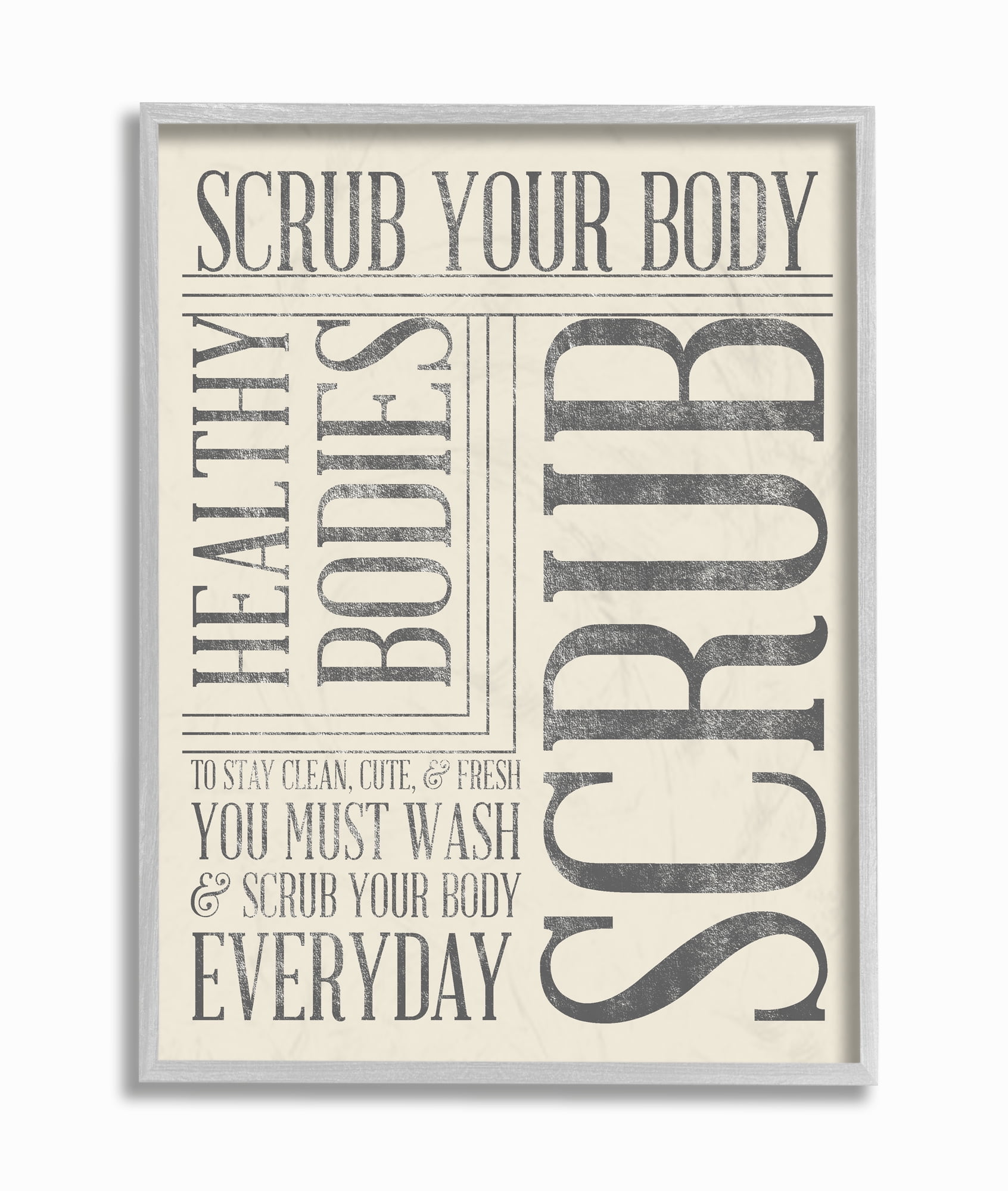 Stupell IndustriesScrub Your Body Typography Bathroom Framed Wall Art by Sd Graphics Studio