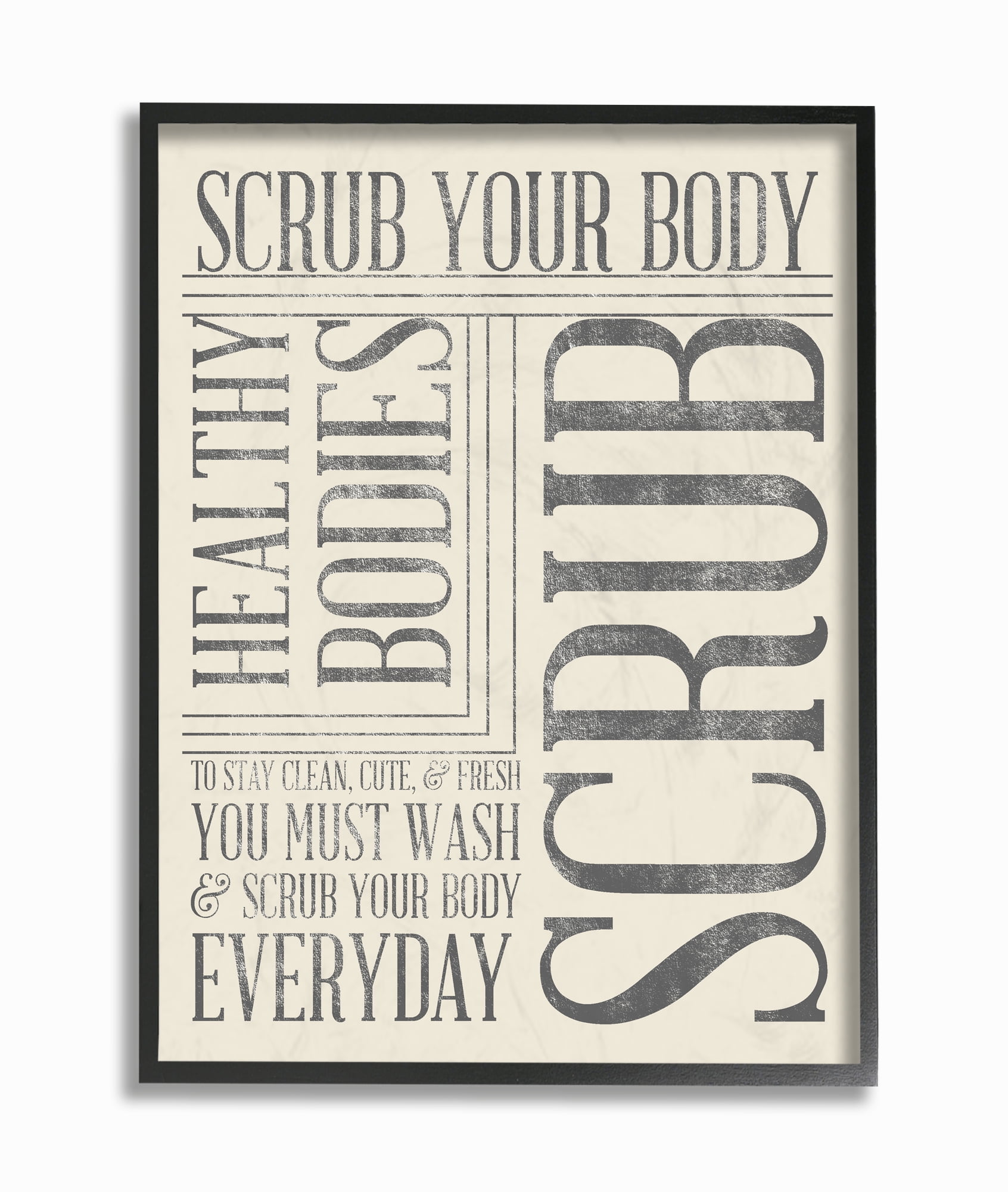 Stupell IndustriesScrub Your Body Typography Bathroom Framed Wall Art by Sd Graphics Studio