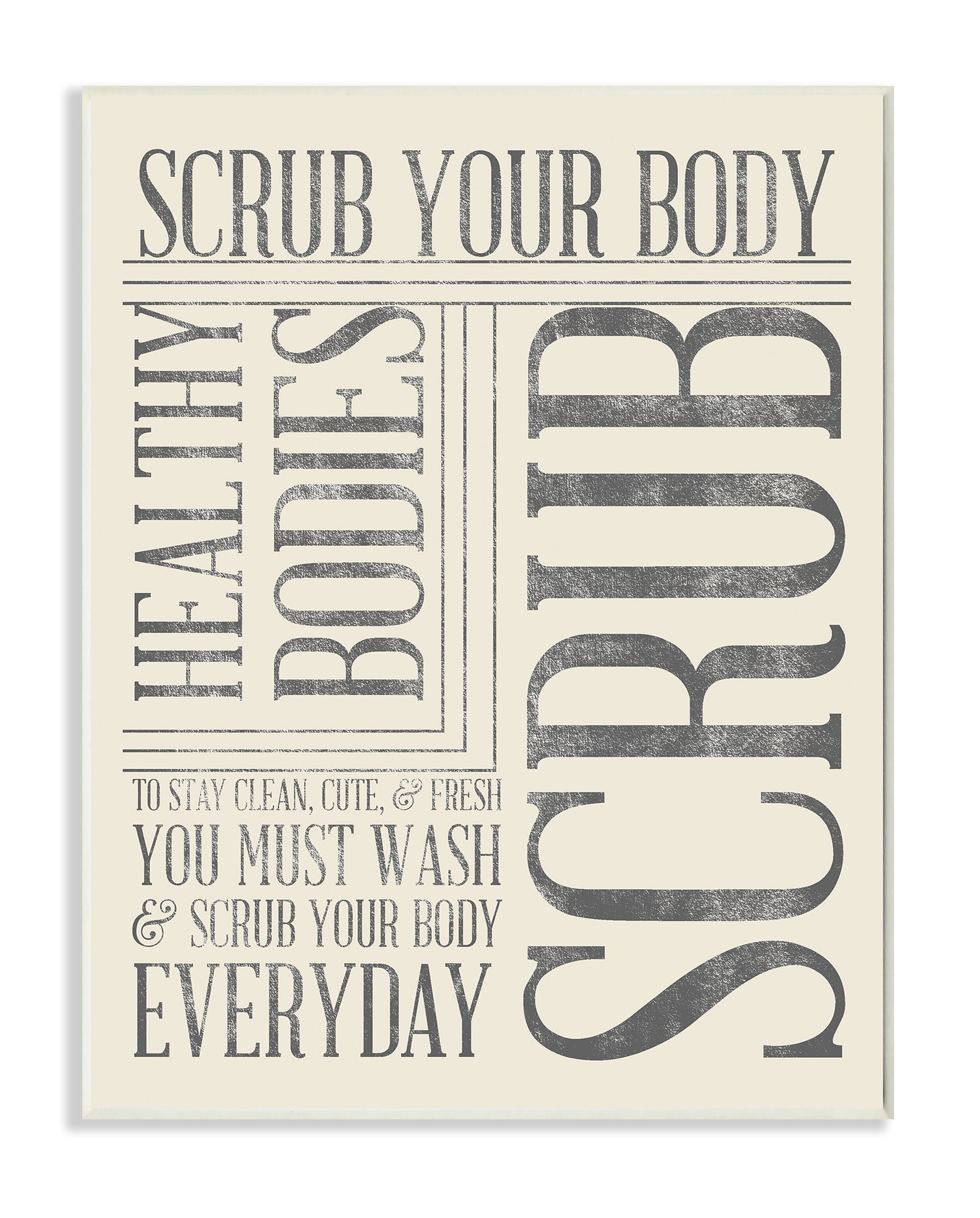 Stupell IndustriesScrub Your Body Typography Bathroom Wall Plaqueby Sd Graphics Studio