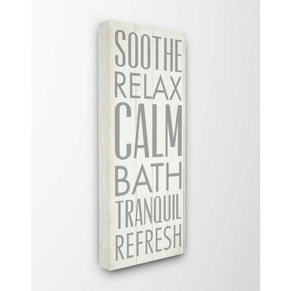 Stupell IndustriesSoothe Calm Relax Bath Bathroom Canvas Wall Art by Dallas Drotz