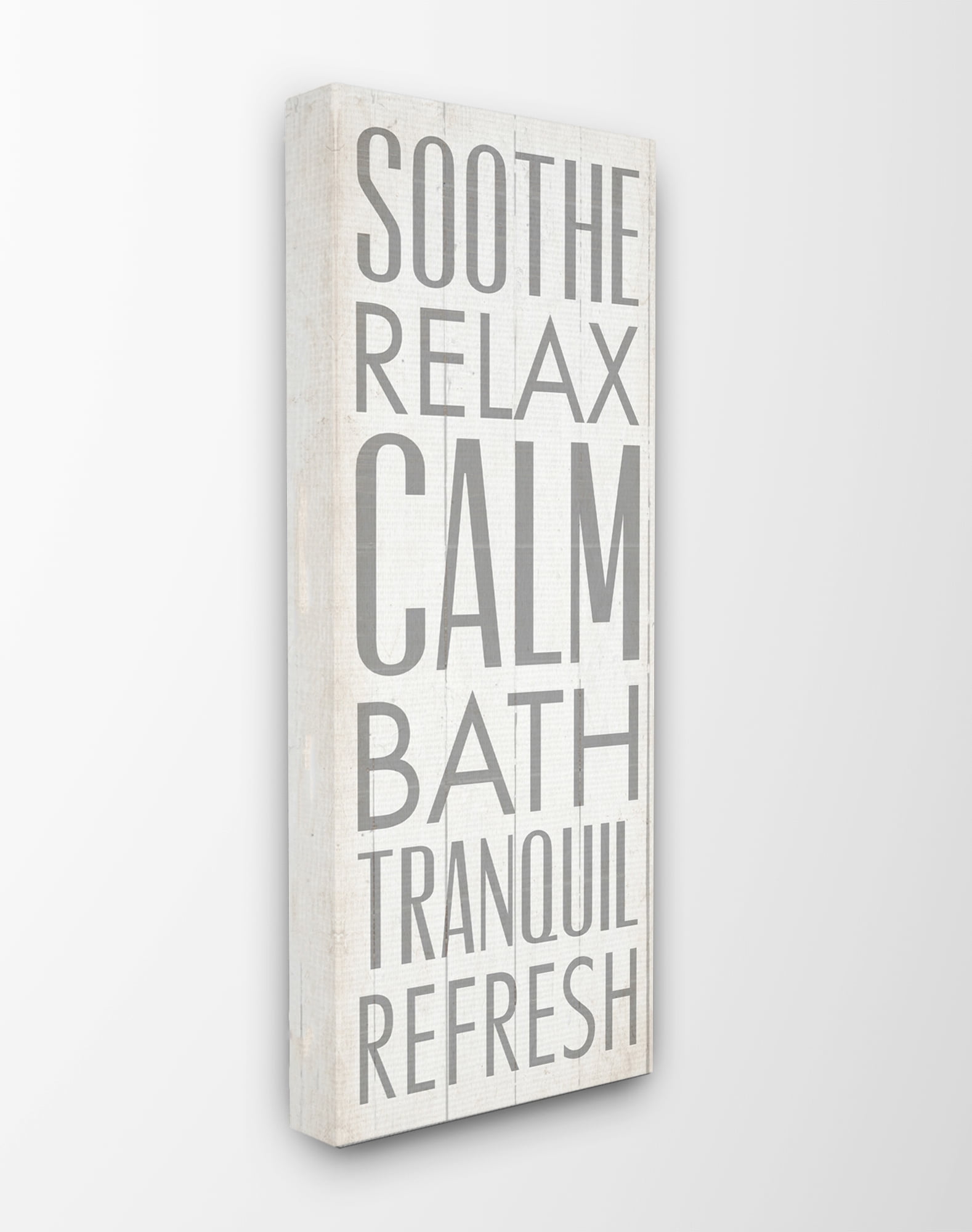 Calm and Relax Gray and White Canvas Wall Art