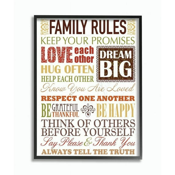 Stupell IndustriesStupell Industries Family Rules Autumn Colors Wall ArtFramed Wall Art by Irina Urteaga