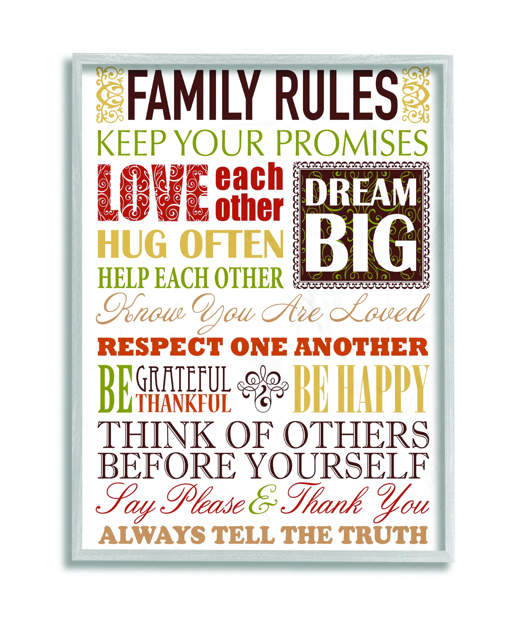 Stupell IndustriesStupell Industries Family Rules Autumn Colors Wall ArtFramed Wall Art by Irina Urteaga
