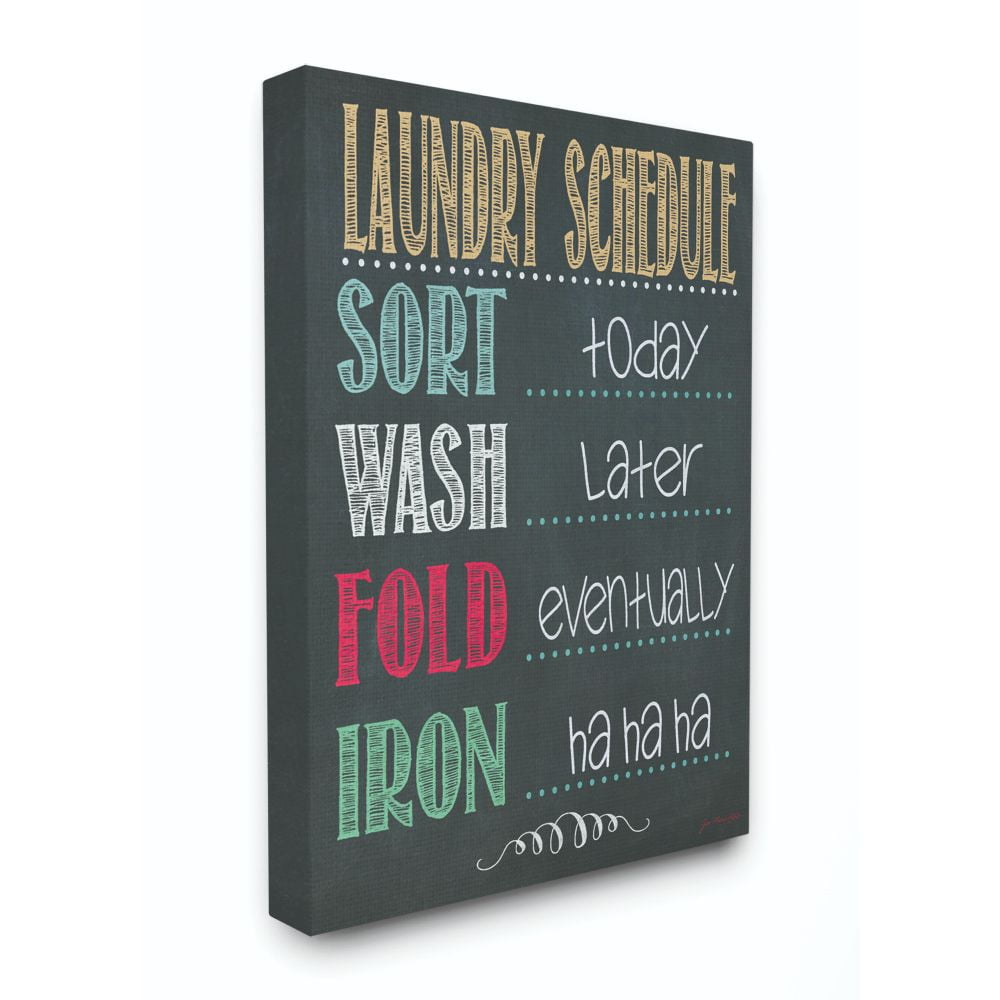 Stupell IndustriesStupell Industries Laundry Schedule Chalkboard Bathroom Wall ArtCanvas Wall Art by Jo Moulton