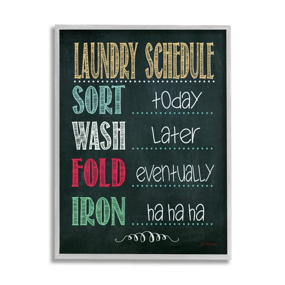 Stupell IndustriesStupell Industries Laundry Schedule Chalkboard Bathroom Wall ArtFramed Wall Art by Jo Moulton