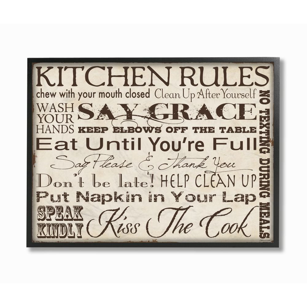 Stupell IndustriesStupell Industries Rules Creme Typography Kitchen Wall ArtFramed Wall Art by Stephanie Workman Marrott