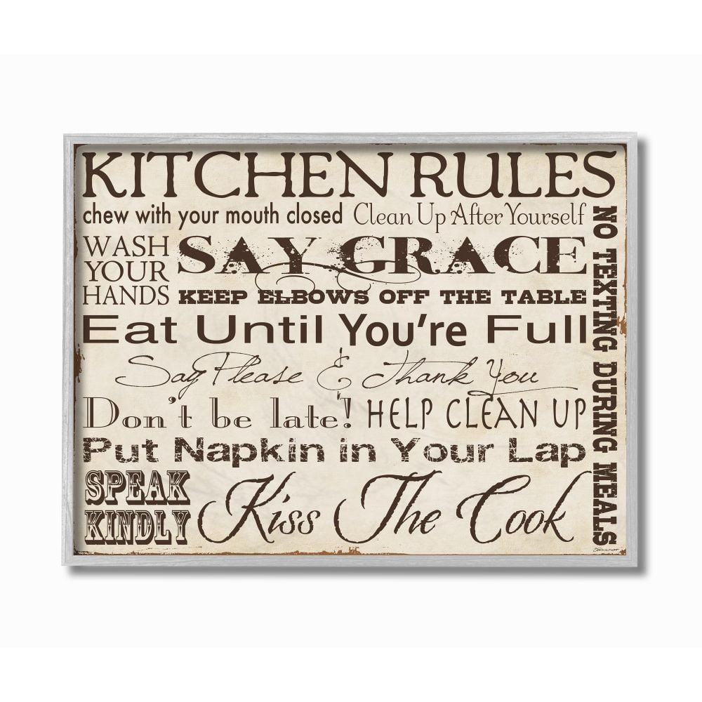 Stupell IndustriesStupell Industries Rules Creme Typography Kitchen Wall ArtFramed Wall Art by Stephanie Workman Marrott