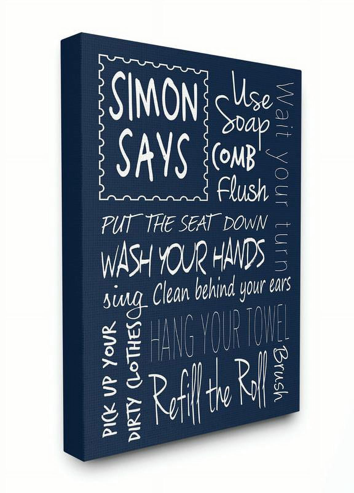 Stupell IndustriesStupell Industries Simon Says Bath Rules Chalkboard Bathroom Wall ArtCanvas Wall Art by Regina Nouvel