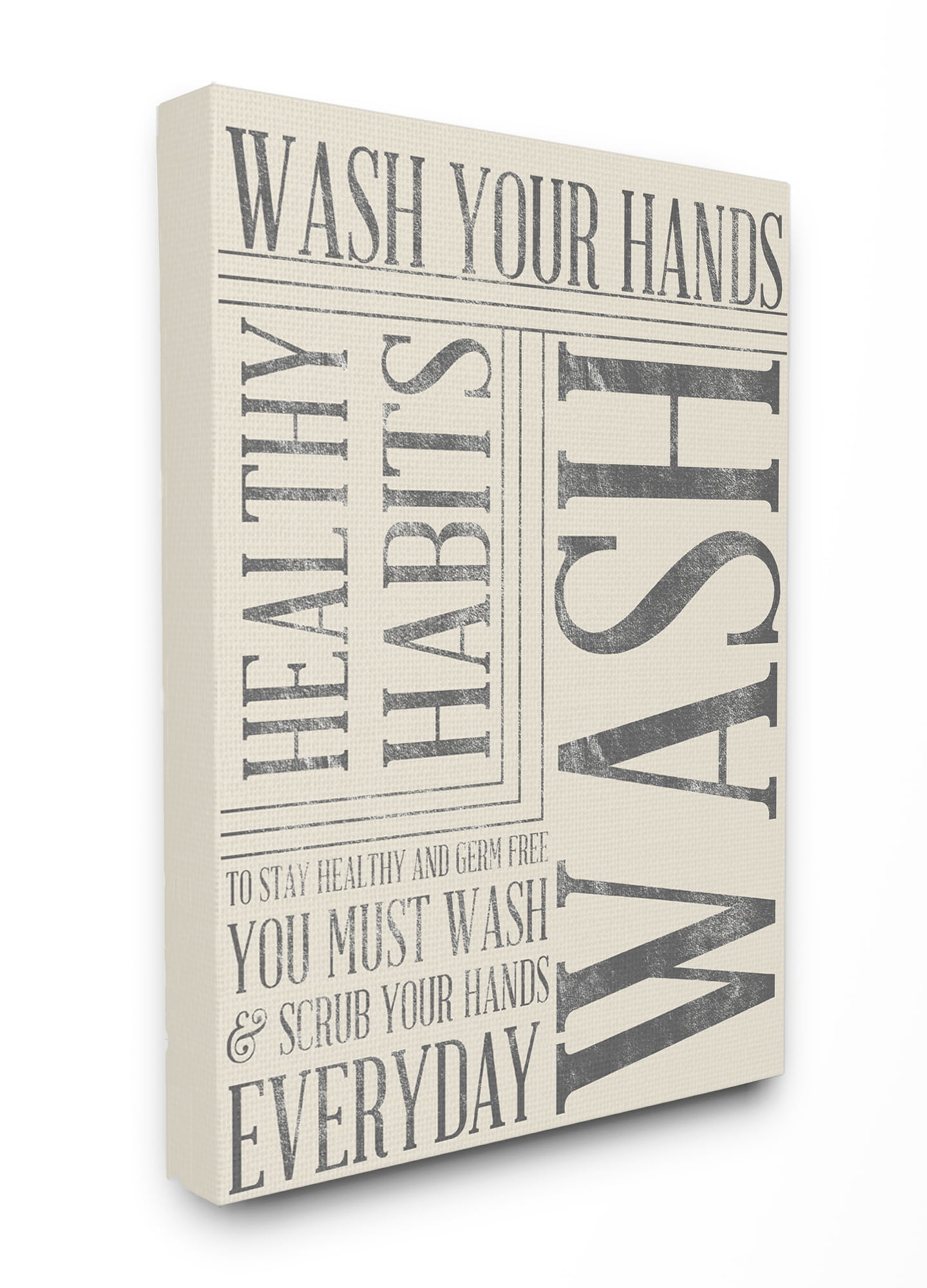 Stupell IndustriesStupell Industries Wash Your Hands Typography Bathroom Wall ArtCanvas Wall Art by Sd Graphics Studio