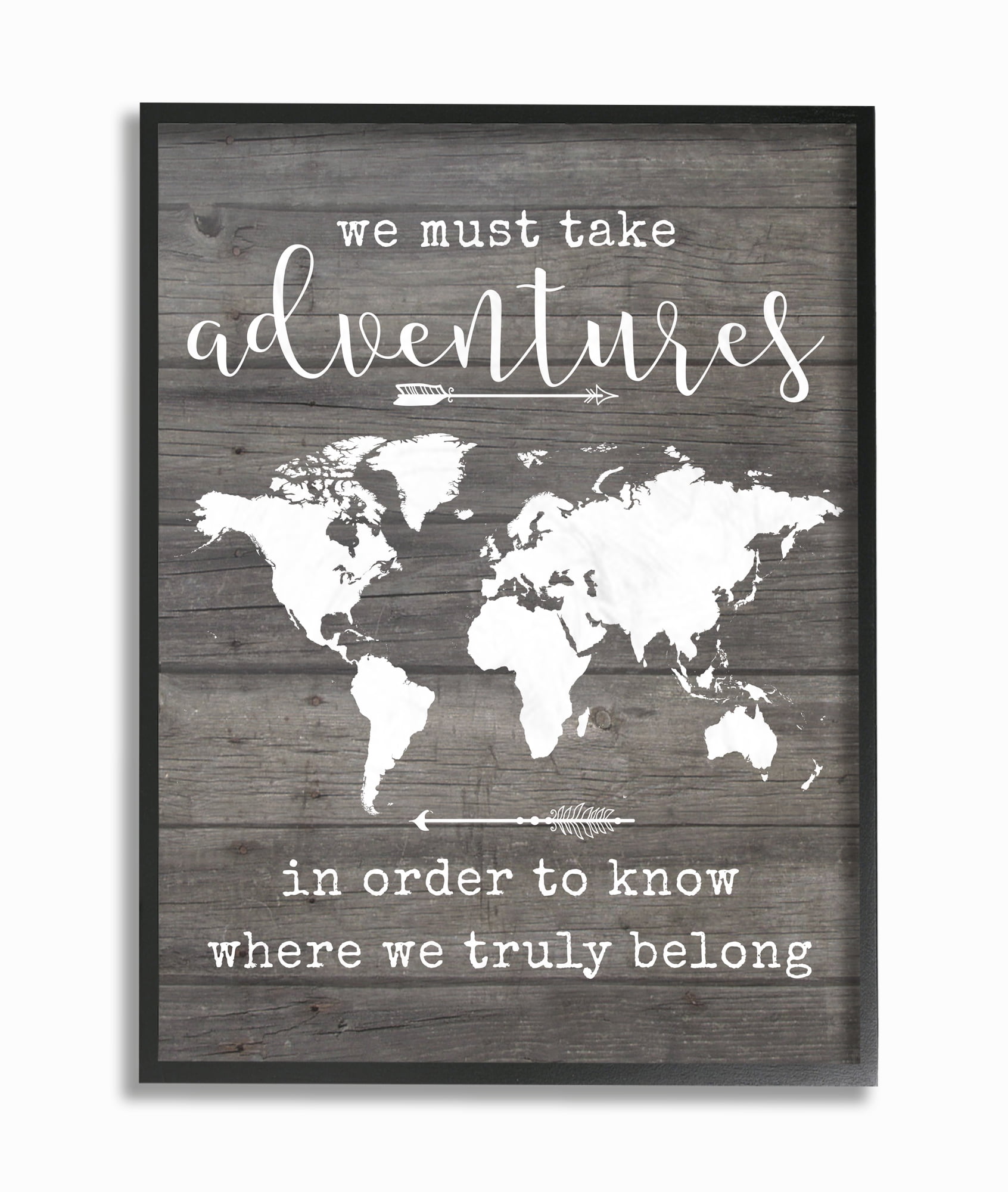 Stupell IndustriesTake Adventures MapFramed Wall Art by Lettered and Lined