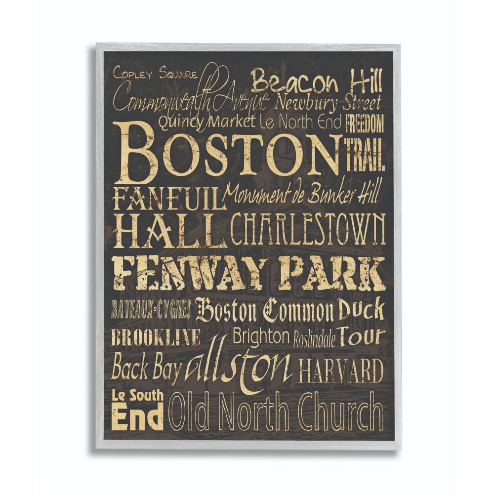 Stupell IndustriesThe Stupell Home Decor Boston Words And Cities TypographyFramed Wall Art by Carole Stevens