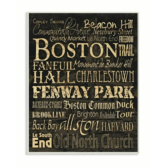 Stupell IndustriesThe Stupell Home Decor Boston Words And Cities TypographyWall Plaqueby Carole Stevens