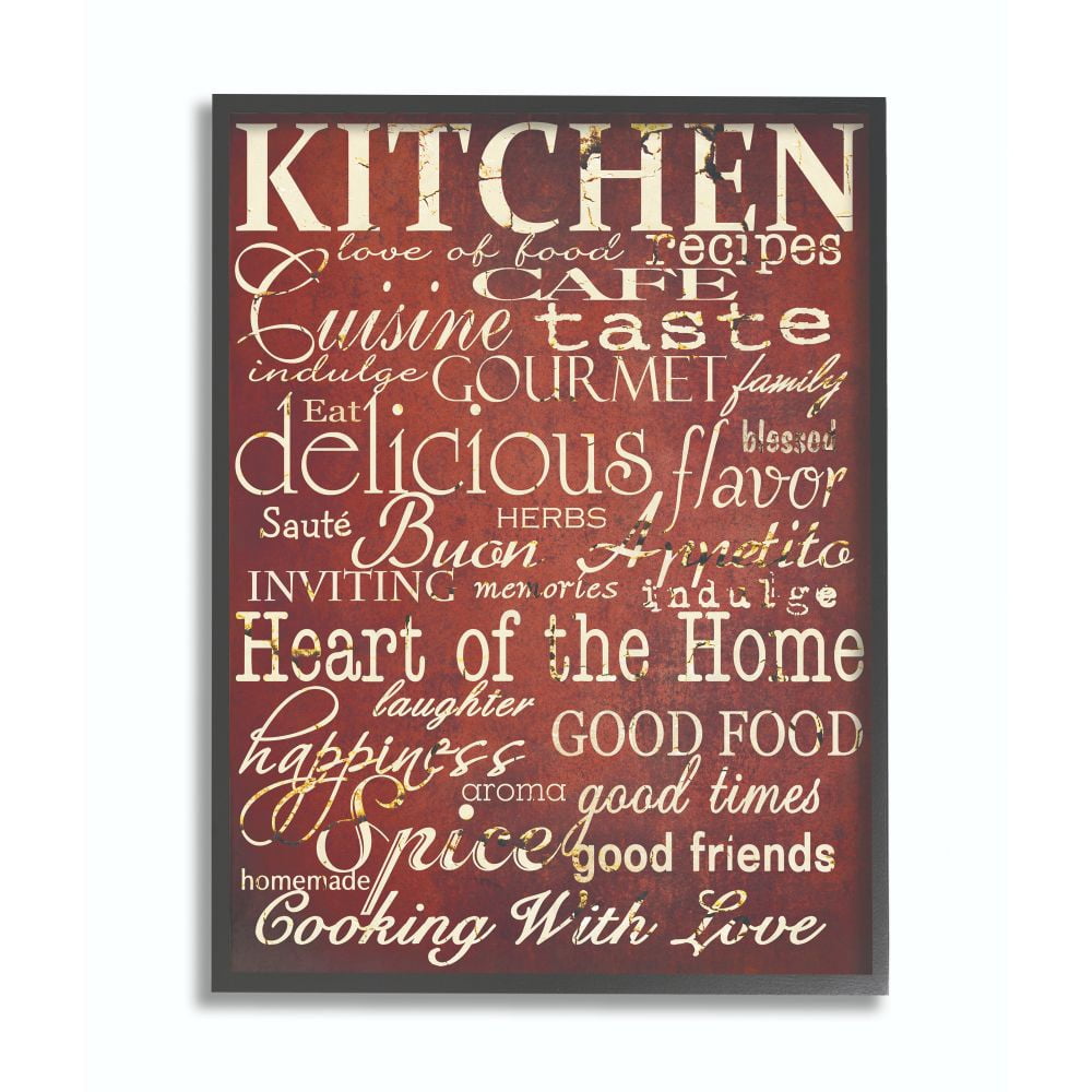 Stupell IndustriesThe Stupell Home Decor Collection Words in the Kitchen, Off RedFramed Wall Art by Gplicensing