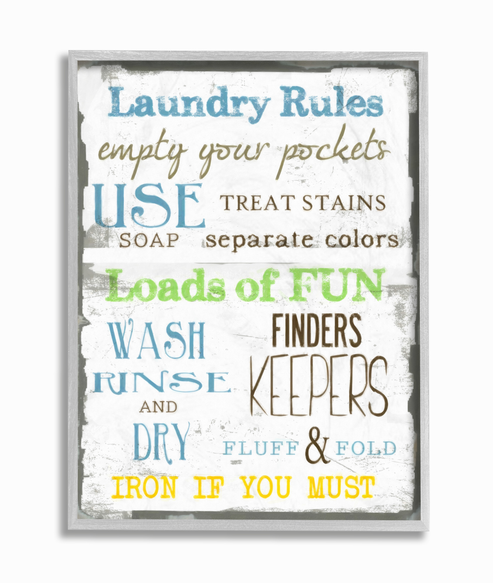Stupell IndustriesThe Stupell Home Decor Laundry Rules Typography BathroomFramed Wall Art by Taylor Greene