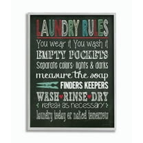 Stupell IndustriesThe Stupell Home Decor Laundry Rules Typography Chalkboard BathroomFramed Wall Art by Jo Moulton