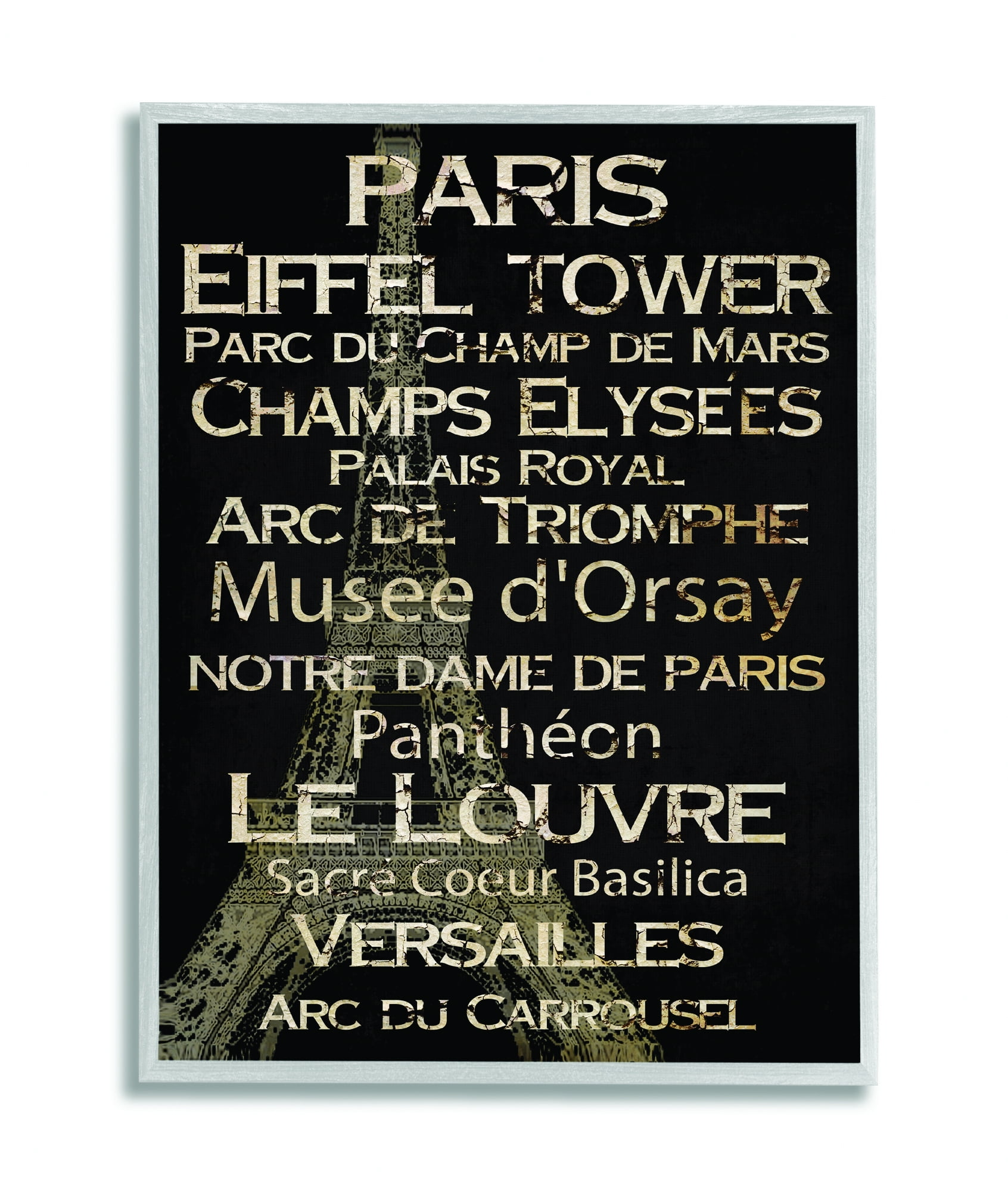 Stupell IndustriesThe Stupell Home Decor Paris Landmark TypographyFramed Wall Art by Gplicensing