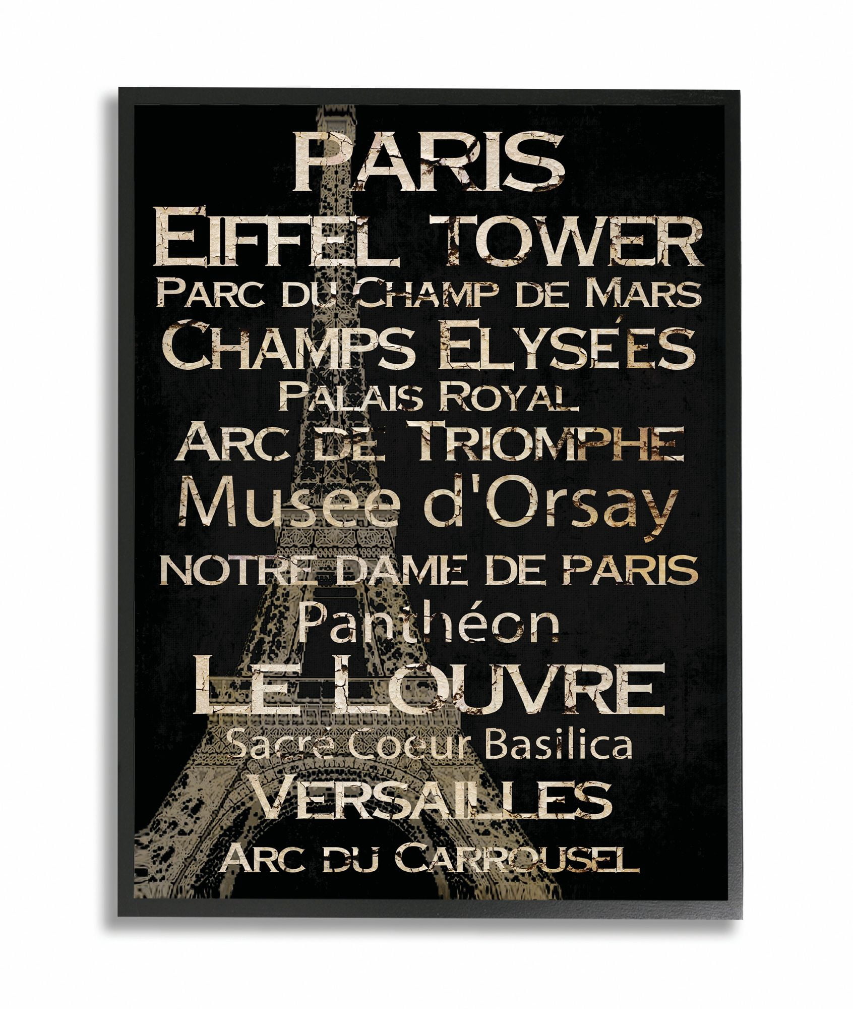 Stupell IndustriesThe Stupell Home Decor Paris Landmark TypographyFramed Wall Art by Gplicensing