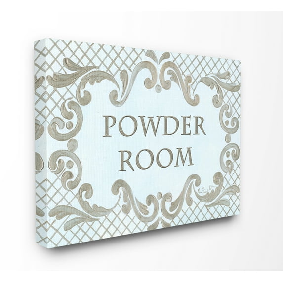 Stupell IndustriesThe Stupell Home Decor Powder Room Aqua And Gold Lattice BathroomCanvas Wall Art by Jane Keltner