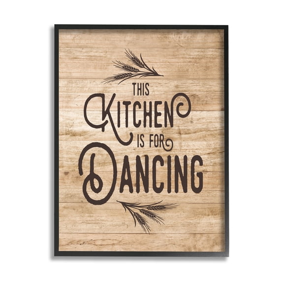 Stupell IndustriesThis Kitchen Is For Dancing Distressed Wood TypographyFramed Wall Art by Lettered and Lined