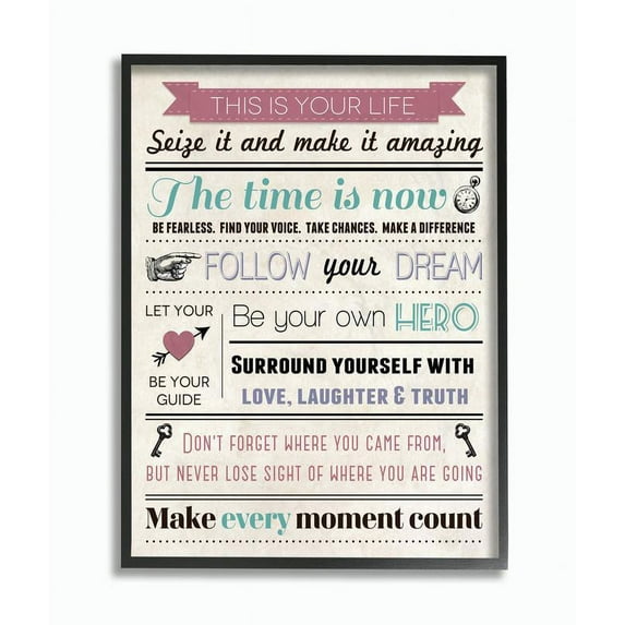 Stupell IndustriesThis is Your Life Infographic Style Inspirational ArtFramed Wall Art by Louise Carey