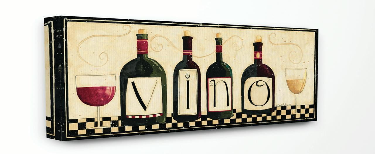 Vino Kitchen Abstract Canvas Wall Art, 10 x 24 Inch
