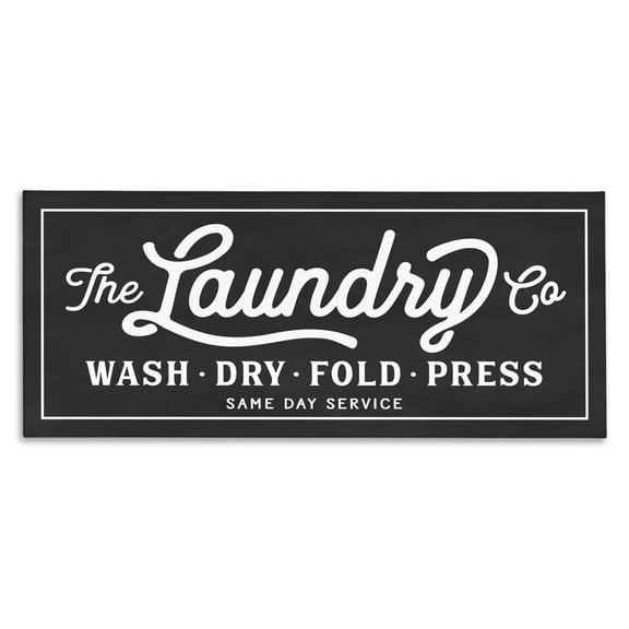 Stupell Industries Farmhouse Vintage Laundry Sign Cursive Typography Canvas Art, 40 x 17, by Lettered and Lined