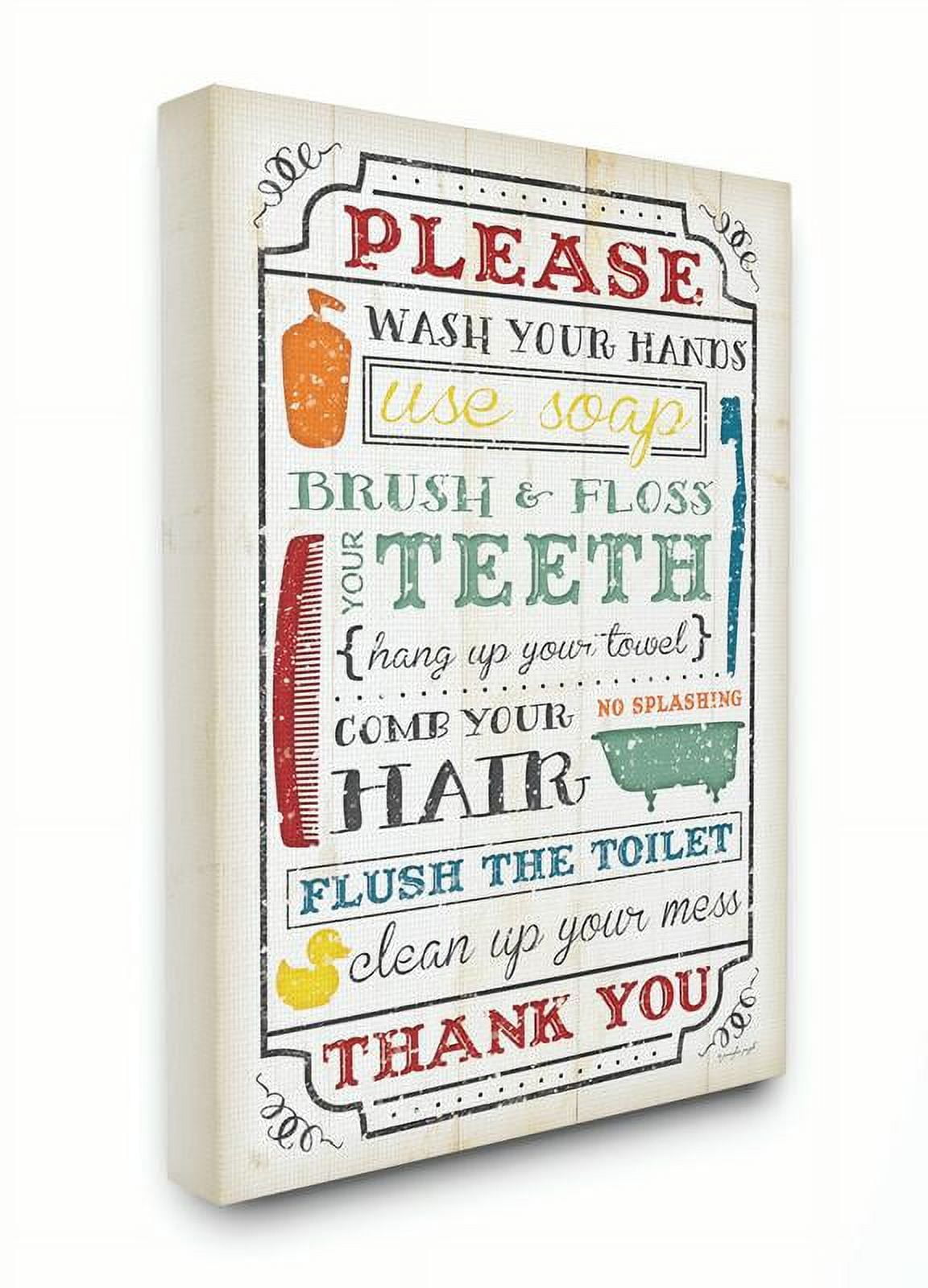Stupell IndustriesWash Your Hands Canvas Wall Art by Jennifer Pugh